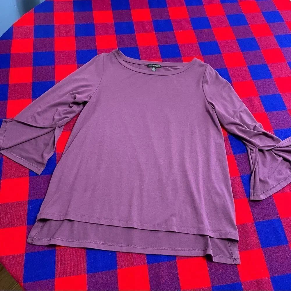 Eileen Fisher Women’s Purple Viscose Long Sleeve Shirt Size XS